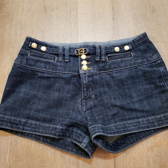 Guess Pants - Guess Premium Y2K Denim Shorts 29 Waist Gold Buttons